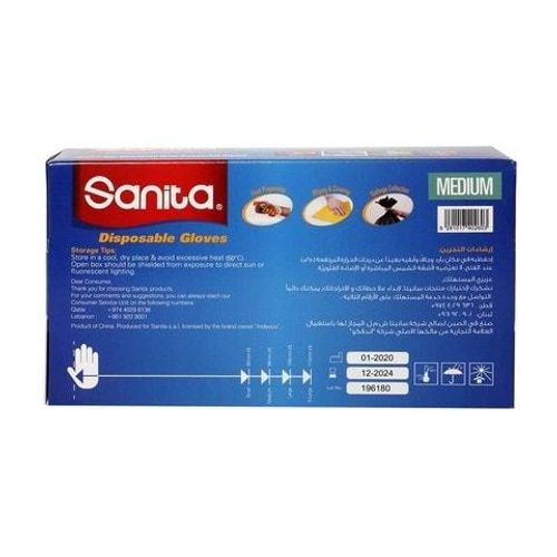 Sanita Vinyl Gloves Non Powdered Medium 100's