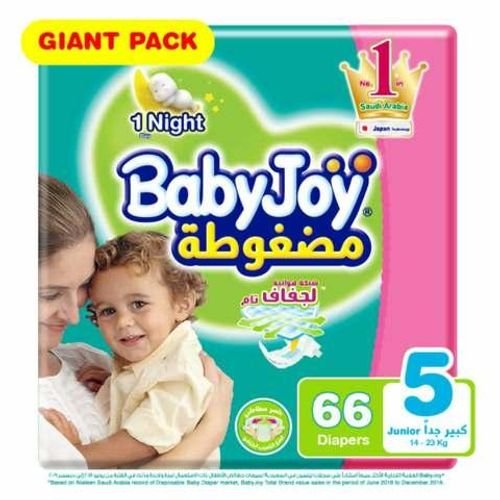 Babyjoy Compressed Diamond Pad Diaper Size 5 Junior 14-23kg Giant Pack 66 count