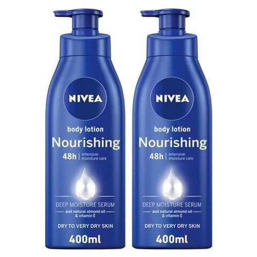 NIVEA Body Lotion Extra Dry Skin  Nourishing Almond Oil & Vitamin E  400ml  Pack of 2