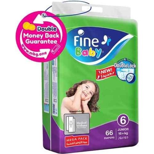Fine Baby Diaper Pants Size 6 16+kg Mega Pack White 66 count