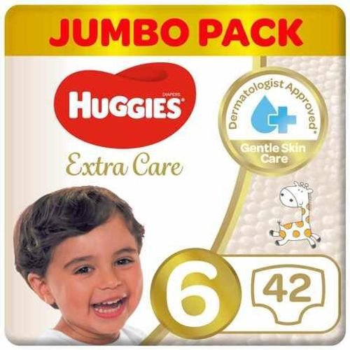 Huggies Extra Care Diaper Size 6 15kg Jumbo Pack White 42 count
