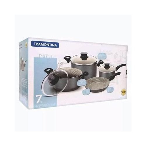 Tramontina Paris Cookware Set With Lid Grey Pack of 7