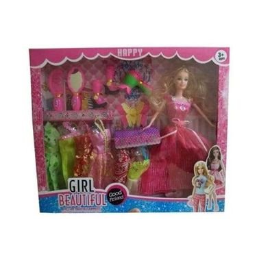 Girl Beautiful Fashion Doll Set With Accessories Multicolour