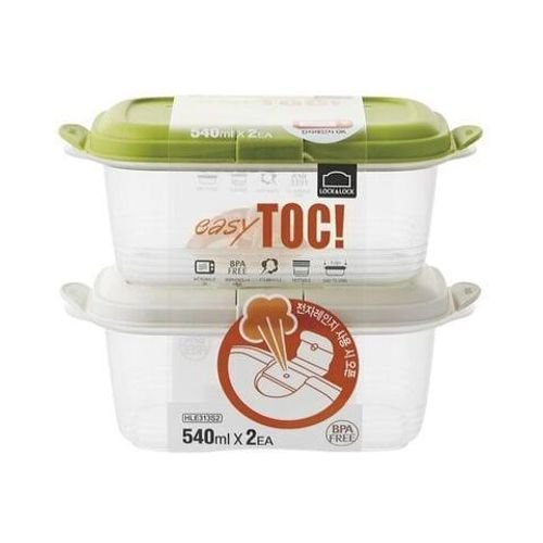 Lock And Lock Easy TOC! Container 540ml 2 Pieces Set