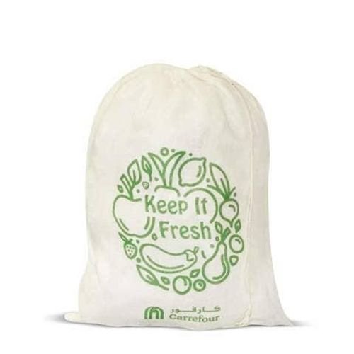 Fruit And Vegetable Cotton Mesh Reusable Bag Brown 30x39cm