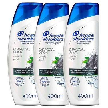 Head & Shoulders Charcoal Detox Anti-Dandruff Shampoo 400mlx3