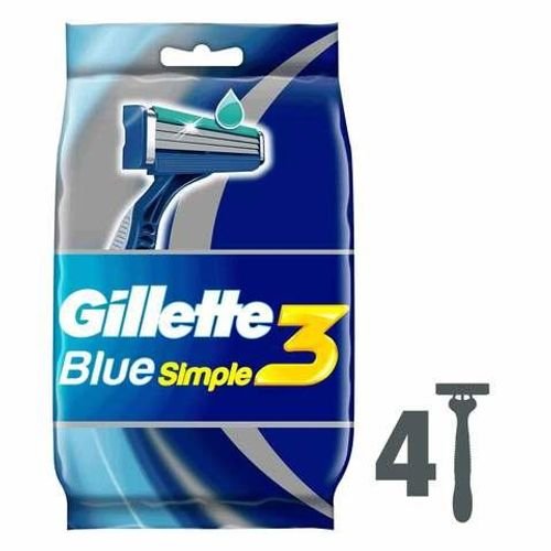 Gillette Blue3 Simple Razor 4 Pieces