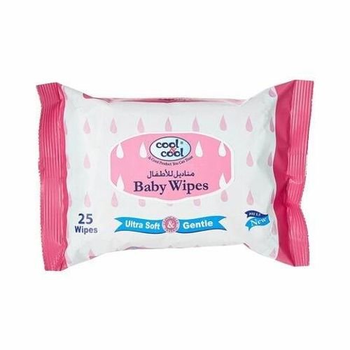 Cool And Cool Ultra Soft And Gentle Baby Wipes White 25 countx3