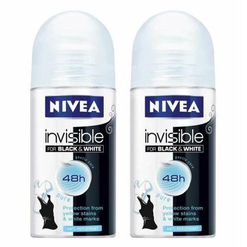 NIVEA Antiperspirant Roll-on for WoMen  Black & White Invisible Protection Original 50ml Pack o