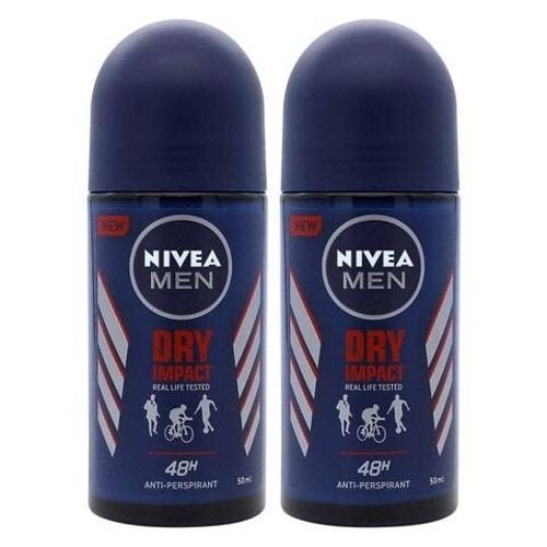 NIVEA MEN  Antiperspirant Roll-on for Men  Dry Impact 50ml Pack of 2