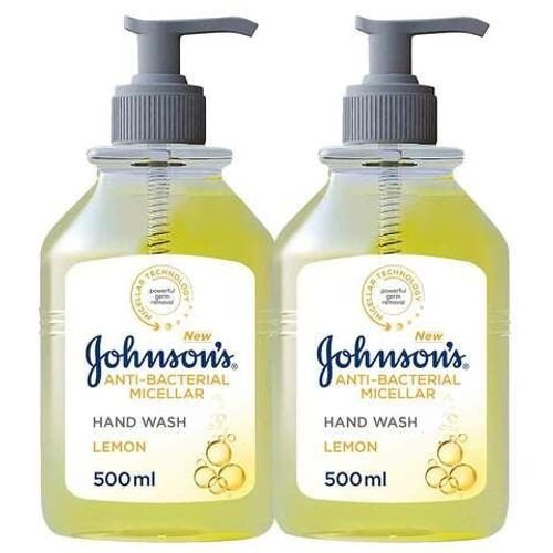 Johnson's Anti-Bacterial Micellar Lemon Hand Wash Yellow 500mlx2