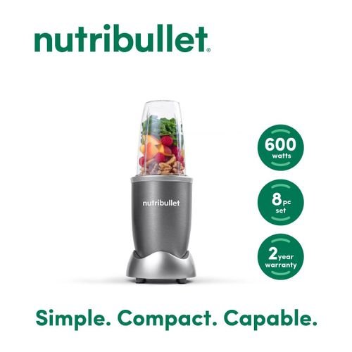 Nutribullet NBR-0812M 600 Watts, 5 Piece Set, Multi-Function High Speed Blender, Mixer System With Nutrient Extractor, Smoothie Maker, Gray