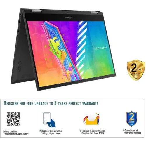 ASUS Vivobook Flip 14 TP1400KA-BZ056WS Touch Laptop Celeron 4GB RAM 128GB eMMC 14inch FHD (1920x1080) Win11 Blue With Microsoft 365 Personal 1-year, Stylus included