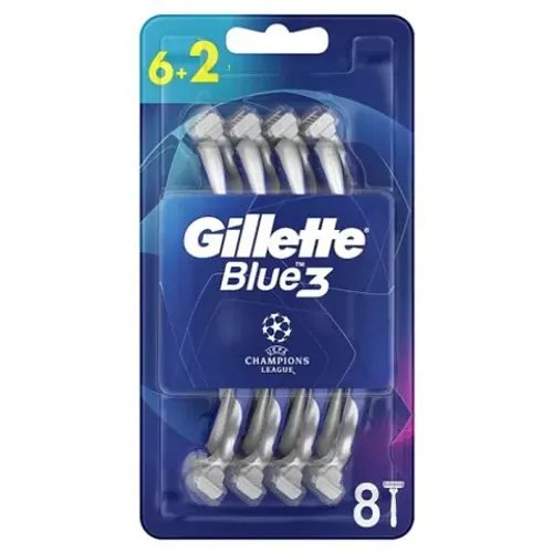 Gillette Blue3 Men rsquo s Disposable Razors 6+2 Pack