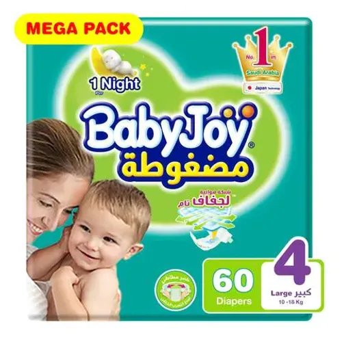 Baby Joy mega pack size 4 large 10-18 Kg x 60 diapers