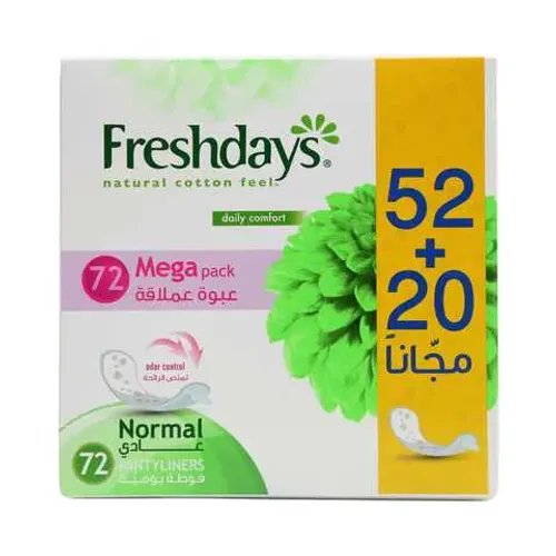 Freshdays Normal Pantyliners Mega Pack 72 Pieces