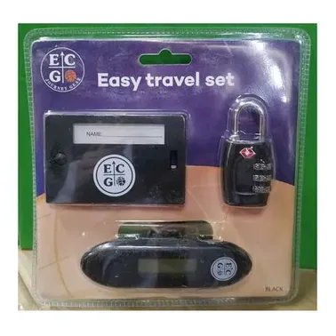Travel set 3 pieces card, lock and scale