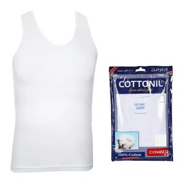 Cottonil white undershirt vest combed medium