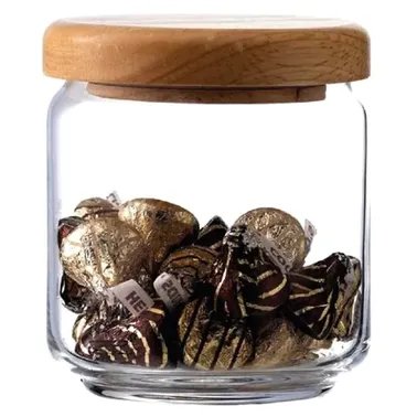 Ocean Wooden Pop Jar Clear 500ml