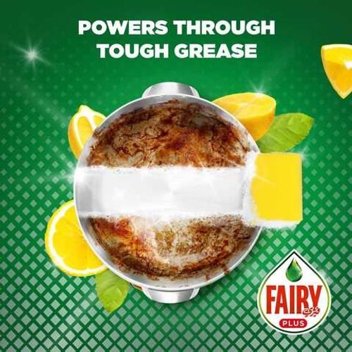 Fairy Plus Lemon Dishwashing Liquid Soap with alternative power to bleach 600ml Pack of 2