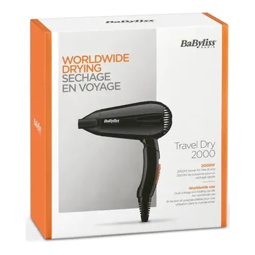 BaByliss Travel Hair Dryer 5344E 2000 Watt Black