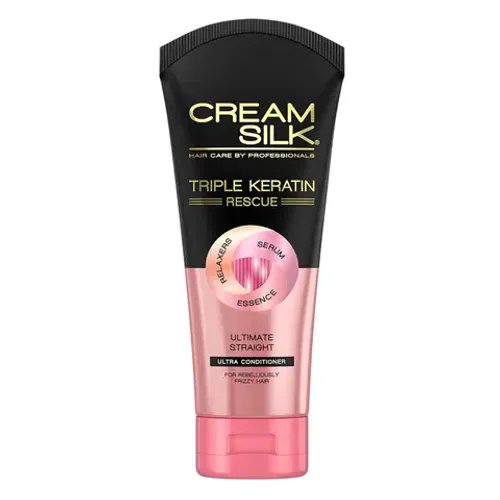 Cream Silk Triple Keratin Ultimate Straight Conditioner Pink 170ml