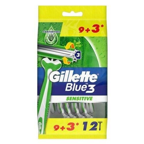 Gillette Razor Blue3 Sensitive Disposable 12 Pieces
