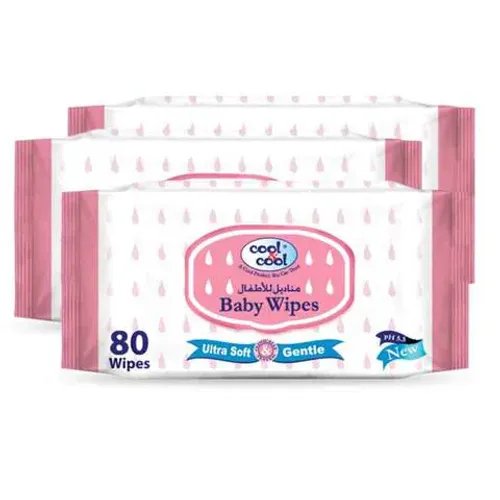 Cool & Cool Baby Wipes 80 Count x3