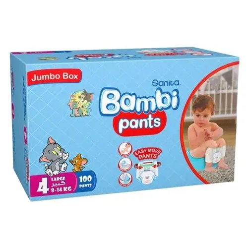 BAMBI PANTS DIAPER KIDS L 4 100'S