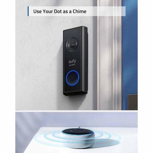 Eufy Video Door Bell 1080P E8220311,Battery Powered -Black