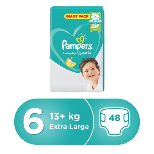 Pampers Active Baby Dry Diapers Size 6 Extra Large 13+ kg 48pcs
