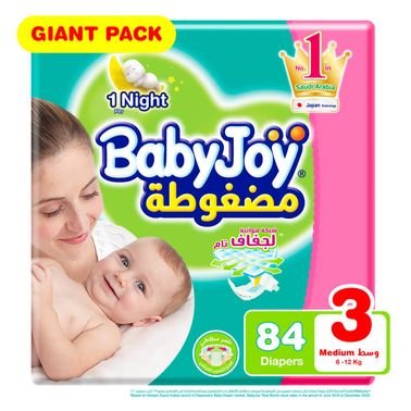 Baby Joy Diaper Size 3 Medium 6-12kg Giant Pack 84pcs