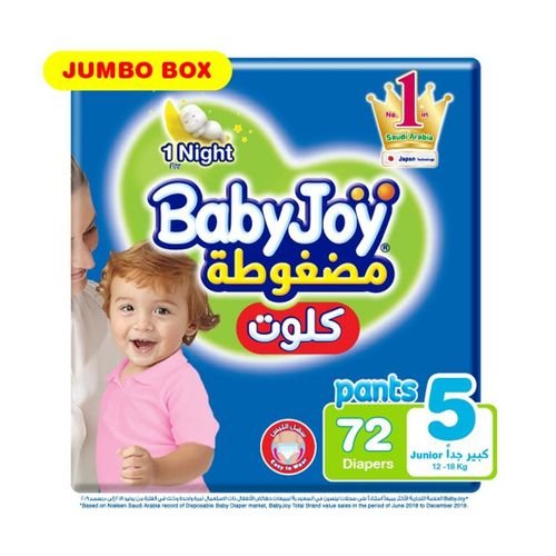 Baby Joy Pants Diaper Junior Size-5, 15-22kg Jumbo Box 72pcs