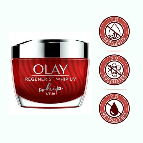 Olay Regenerist Whip Lightweight Face Moisturiser Without Greasiness With Hyaluronic Acid SPF30 50g
