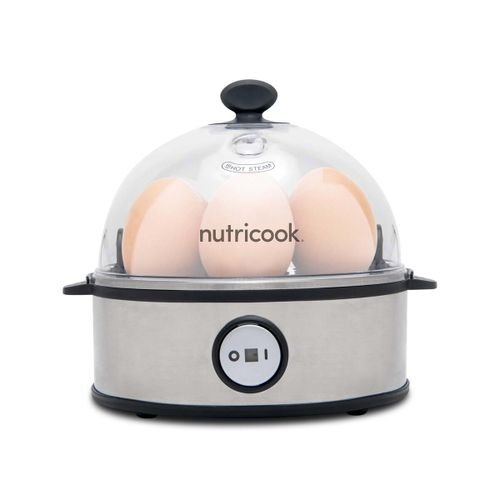 Nutricook Rapid Egg Cooker, 7 Egg Capacity Electric Egg Cooker for Boiled Eggs, Poached Eggs, Scrambled Eggs or Omelettes with Auto Shut Off Feature, Silver, NC-EC360