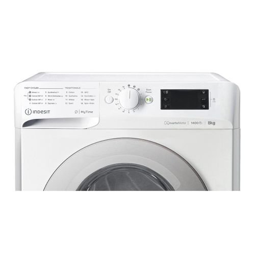 Indesit Front Load Washing Machine MTWE81483WS 8 KG,1400RPM, Digital,White