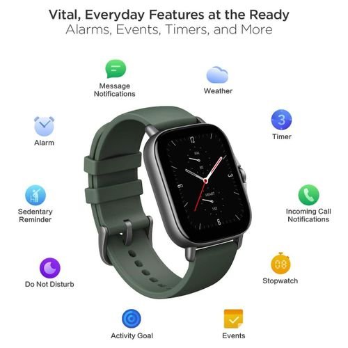 Amazfit GTS 2e Smartwatch Sports Watch with 90 Sports Modes, 14 Day Battery Life, Activity and Health Tracker with 24H Heart Rate Monitor, Sleep, Stress and SpO2 Monitor, Green