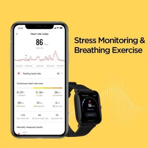 Amazfit BIP-U Pro Smartwatch,Heart Rate and Activity Tracking, Sleep Monitoring, Built-In GPS,Black (A2008 BIP-U Pro)