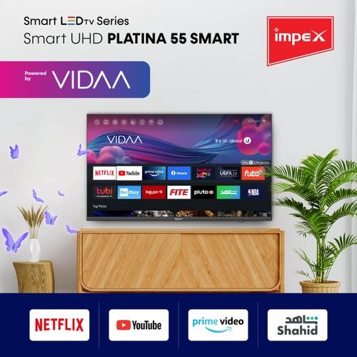 Impex 55 Inch 4K Ultra HD VIDA OS Smart LED TV - PLATINA 55 UHD SMART