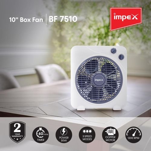 Impex BF 7510 30 Watts 10 Inch Box Fan with 3 Speed Modes