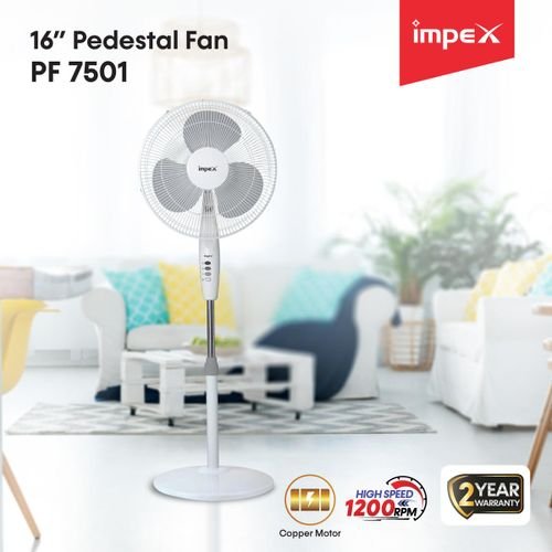 Impex PF 7501 16"Pedestal Fan with 3 Stage Speed Control
