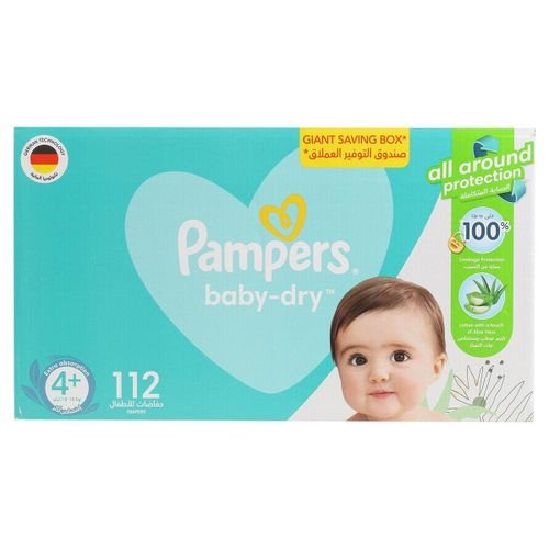Pampers Active Baby Diaper No. 4+ 10-15 kg Mega Box Value Pack 112 pcs