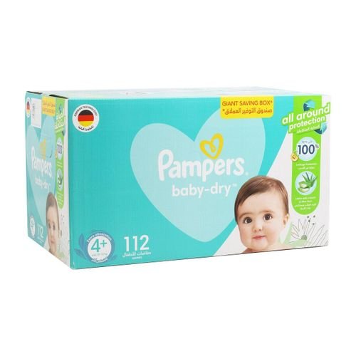 Pampers Active Baby Diaper No. 4+ 10-15 kg Mega Box Value Pack 112 pcs