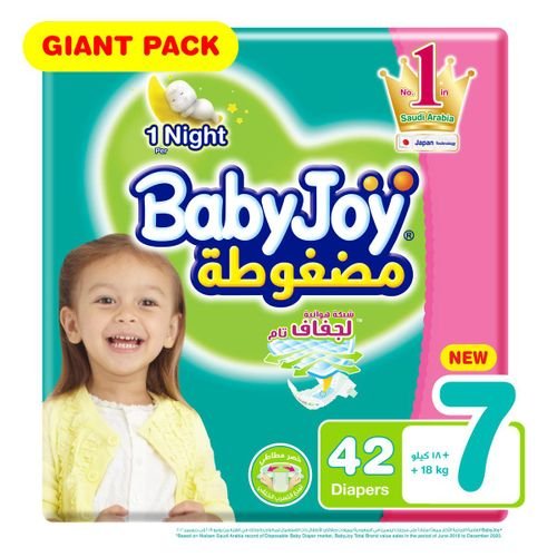 Baby Joy Diapers Size 7 +18kg Giant Pack 42pcs