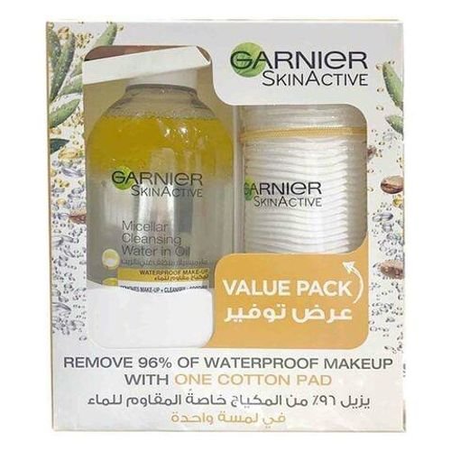 Garnier Skin Active Micellar Cleansing Water 400ml With Cotton Pads Value Pack