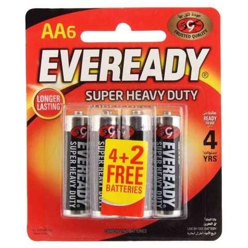 Eveready Batteries Long Lasting AA 4 Pieces + 2 Free