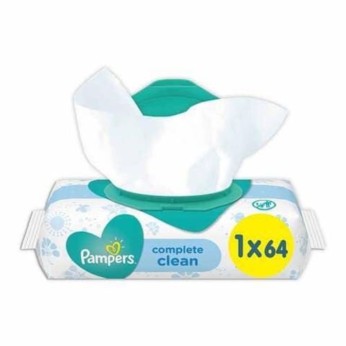 Pampers Complete Clean Baby Wipes With 0% Alcohol Wipes White 64 count
