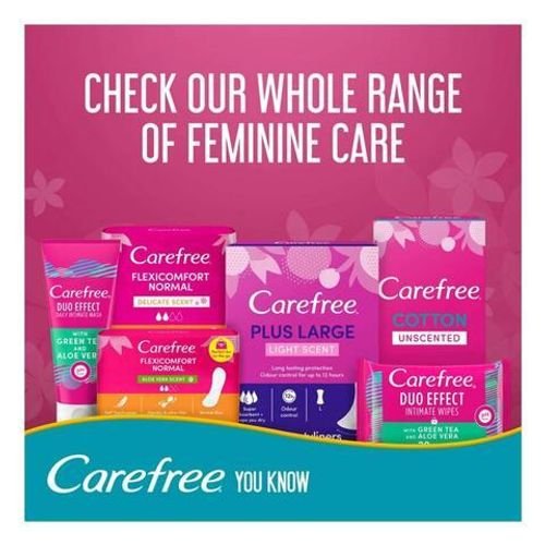 Carefree Plus Large Pantyliners Megapack White 64 count