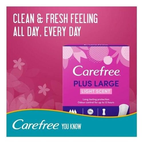 Carefree Plus Large Light Scent Pantyliners White 48 Liners