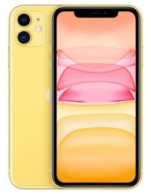 هاتف أبل آيفون 11، 4 جي، سعة 64 جيجابايت، لون أصفر